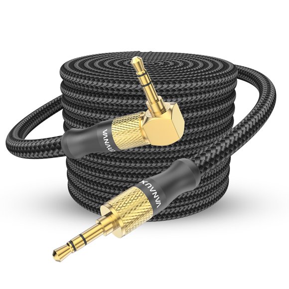 Cable auxiliar VANAUX con ángulo recto de 90 grados, conector de 3,5 mm, 8 m