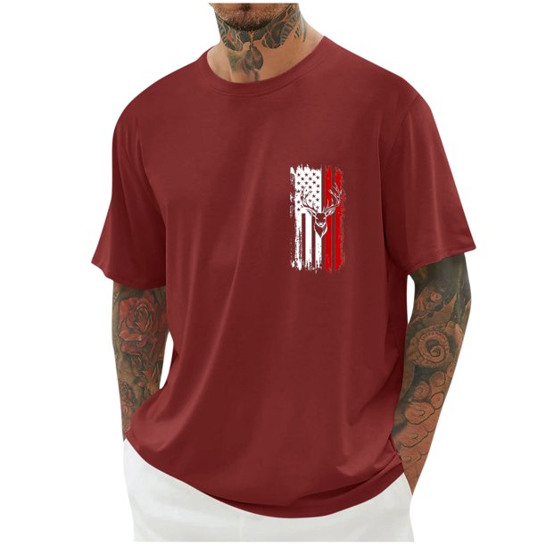Tops para hombre, blusas y camisas de cuello redondo y manga corta para hombre, blusas casuales de cuello redondo con estampado de moda para hombre, blusas de cuello redondo y manga corta, camisas par