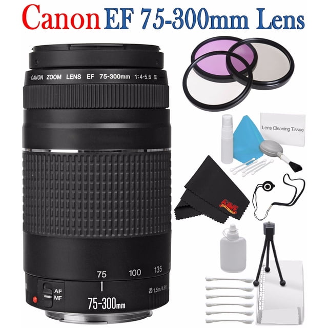 Canon EF 75-300 mm f/4-5.6 III Teleobjetivo con zoom Kit de filtros de 58 mm 3 piezas