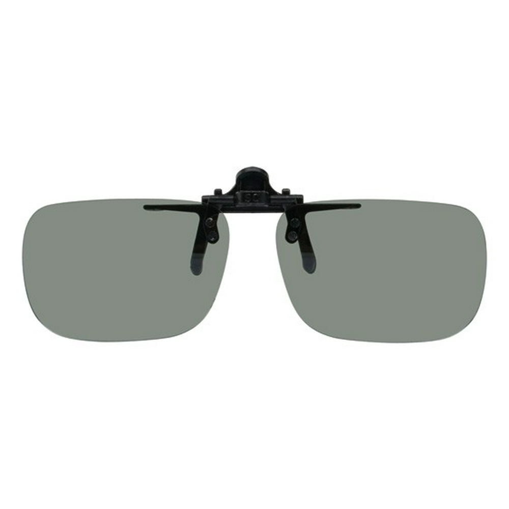Shade Control Polarized Clipon Flipup Plastic Sunglasses Deep Rec