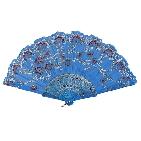 

Portable Mini Fans Best Chinese Style Dance Wedding Party Lace Silk Folding Hand Held Flower Fan