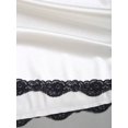 thumbnail image 6 of White Womens Halter Neck Lace Trim Satin A-Line Mini Dress Fitted, 6 of 6