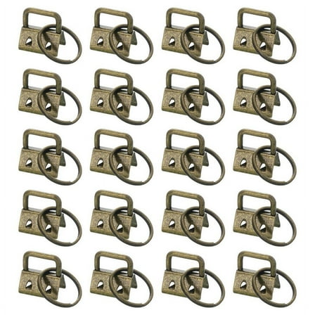 20PCS Key Fob Hardware with Keychain Rings for Bag Webbing,Bronze