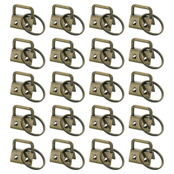 20PCS Key Fob Hardware with Keychain Rings for Bag Webbing,Bronze