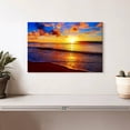 thumbnail image 2 of Elephant Stock Meditative Beach Sunset Wall Art - Horizontal Canvas Wall Art - Living Room Wall Decor - Beach Canvas - Blue And Brown Decor - 12" x 8", 2 of 8