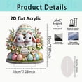 thumbnail image 3 of Easter Bunny Egg Table Decoration Acrylic Stand Sign Holiday Ornament Colorful Eggs Spring Flowers Design Stable Base Versatile Size Living Room Window Spring Centerpiece Home Decor, 3 of 3