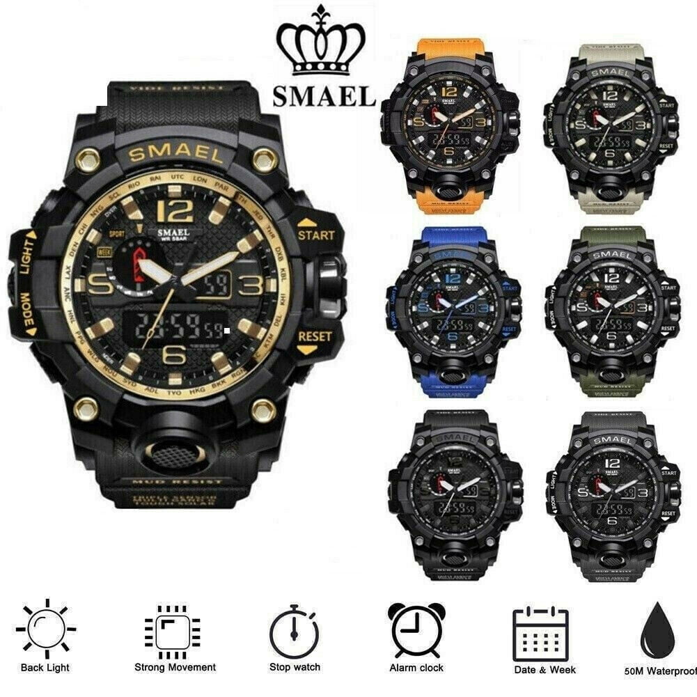 SMAEL Mens Sport Watches Military Shock 