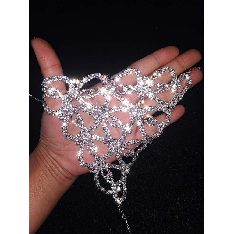 Women Rhinestone Underwear Body Chain Crystal Belly Waist Chain