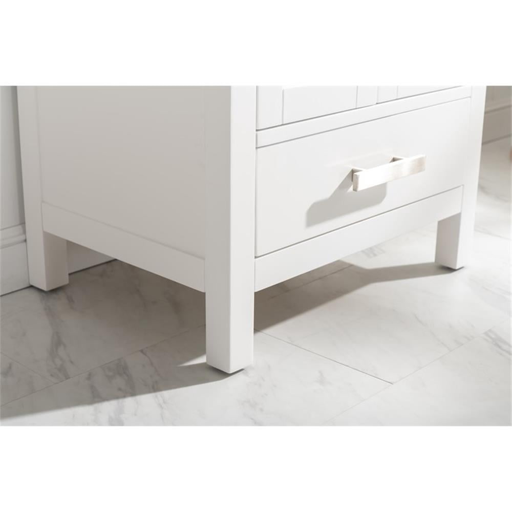 Valentino 24" Single Sink Bathroom Vanity in White with Porcelain integrated Countertop and Sink