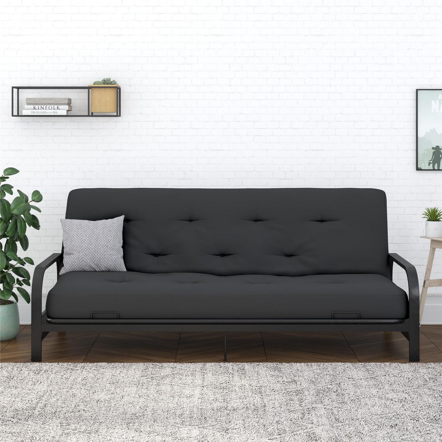 Signature Sleep Trule 8-Inch Pocket Spring Coil Futon Mattress, Polyester Linen, Full, Taupe Gray