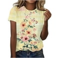 thumbnail image 2 of Yuwull Womens Summer Tops Going Out Tops For Women Women'S Casual Pullover Retro Printed Round Neck Short Sleeved Ladies Tops And Blouses On Clearance9M, 2 of 5