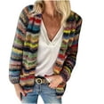 thumbnail image 2 of Jacenvly Womens Cardigan Sweaters Long Sleeve Christmas Stripes Knit Winter Coats For Women Soft Comfort Regular Tops Casual Fashion Jacket Blouse, 2 of 6