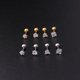 thumbnail image 5 of Pendientes de acero inoxidable con forma de triángulo amoroso y circonita cuadrada de cinco puntas de 3 mm a 5 mm, varilla fina de 20 g, con forma de bola giratoria y hueso de oreja para perforar las, 5 of 5