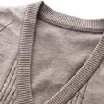 thumbnail image 5 of Atkumj Winter Vest Men with Front Pockets Trendy Ribbed V Neck Knit Sweater Vest Casual Sleeveless Solid Color Button Up Vest M, 5 of 7
