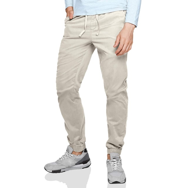 Pantalones tipo chándal tipo chándal para hombre, algodón blanco roto de 30 pulgadas