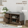 thumbnail image 4 of HOMCOM Entryway Shoe Bench with Storage Drawer Open Shelf Pocket Brown, 4 of 10