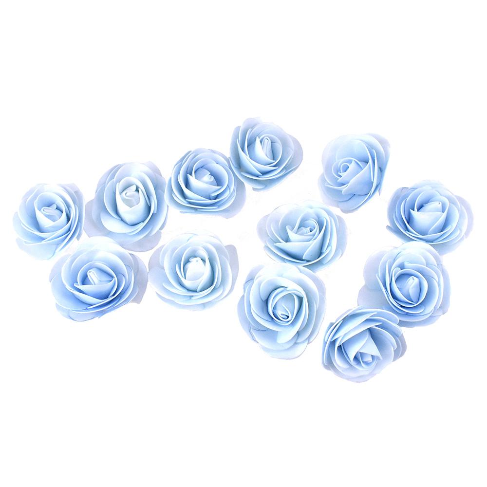 Craft Foam Roses, Blue, 3Inch, 12Count