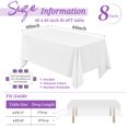 thumbnail image 2 of 8 Pack White Tablecloth 60 x 84 Inch, Rectangle Table Cloth for 4 Foot Table, Stain and Wrinkle Resistant Washable Polyester Fabric Table Cover for Wedding Dining Table Buffet Parties and Camping, 2 of 4