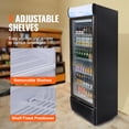 thumbnail image 3 of KFFKFF Commercial Display Fridge, 14.8 Cu.Ft / 420L, Beverage Cooler with Glass Door, Upright Refrigeration Unit with 5 Adjustable Shelves, Includes Customizable Lightbox, 3 of 9