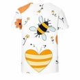 thumbnail image 5 of Women's Plus Size Casual Bee Print T-Shirt Crew Neck Short Sleeve Festival Tee Top for Daily Wear, 5 of 5