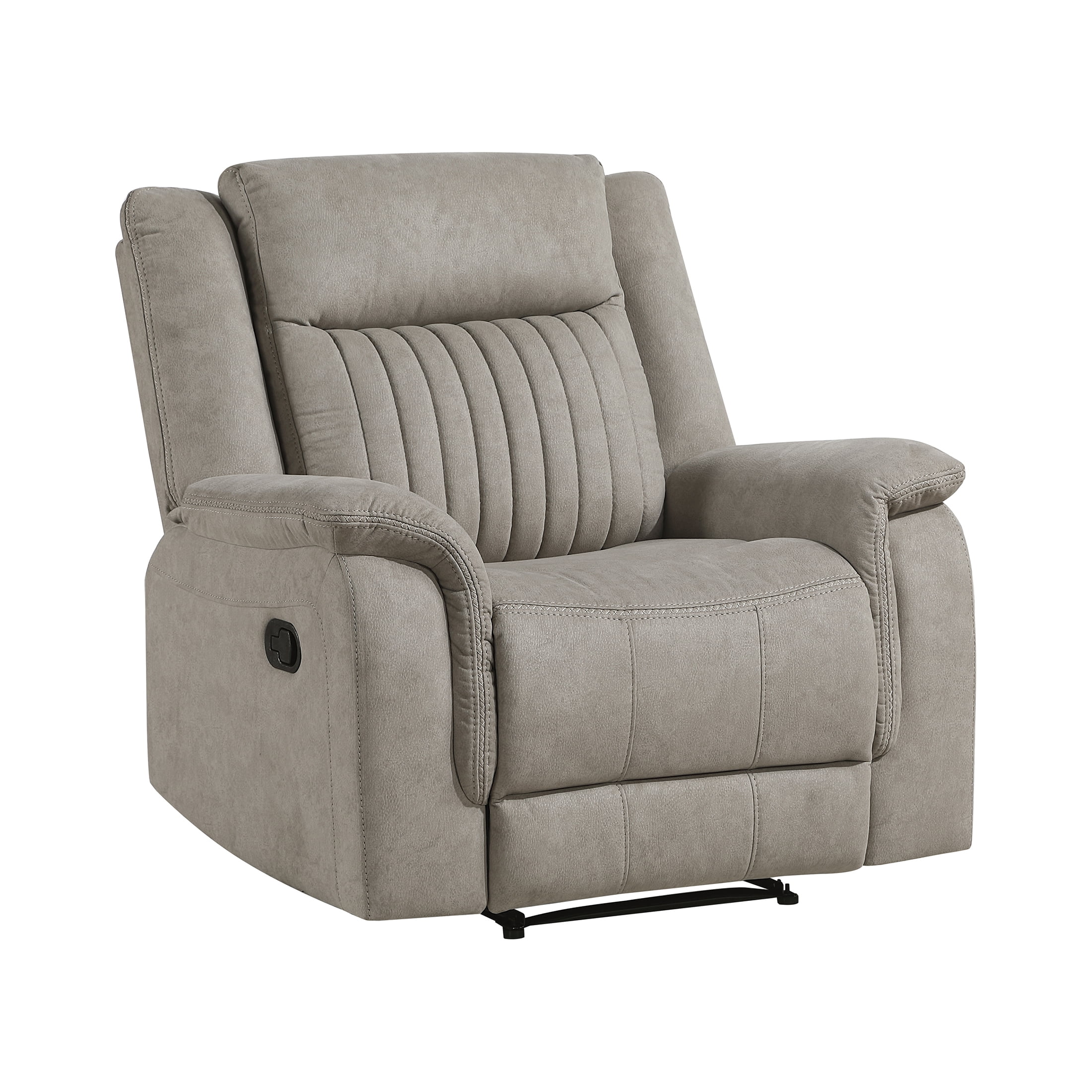 OakvillePark Virelle Microfiber Manual Reclining Chair, Dove