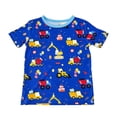 thumbnail image 3 of WIBACKER Bamboo Viscose Toddler Excavator Pajamas Boys Girls Kids Cool Short Summer 2-6T Snug fit Pjs Set 2pcs Dinosuar Sleepwear, 3 of 8