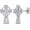 Celtic Cross-Silver, variant on Celtic Women's Earrings Hypoallergenic Sterling Silver Studs, Women's Heart/Triangle/Cross/Bow Earrings Irish Jewelry Silver/Gold Plated/Rose Gold