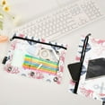 thumbnail image 4 of 2 Pack Pencil Pouch for 3 Ring Binder Smooth Zipper Folders with Pockets Clear Window Pencil Case Anchor and Coral, 4 of 6