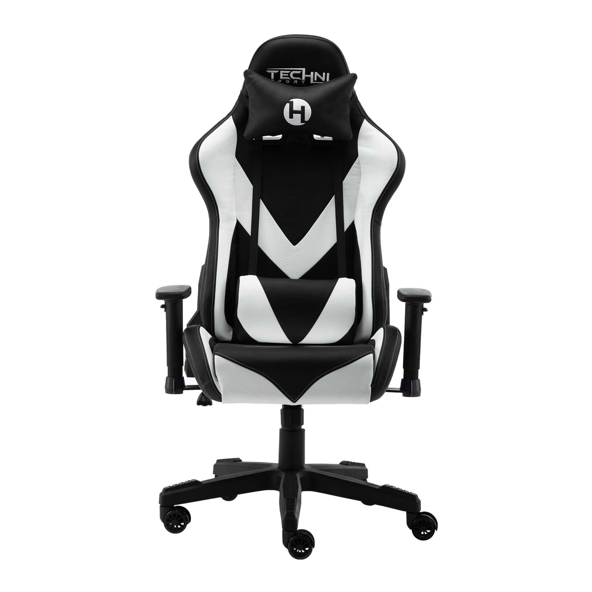 Techni Office Solutions 53" White and Black Durable Stylish Gaming Chair