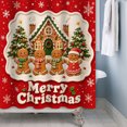 thumbnail image 3 of Tchckioa Christmas Gingerbread Red Shower Curtain,47x64 Inch Waterproof Hooks Bath Curtain for Bathroom, 3 of 5