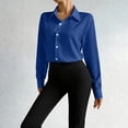 thumbnail image 5 of Vetsdori Womens Long Sleeve Shirts Bodysuit Blusas Button down Collar Solid Color,Casual Tops for Ladies, 5 of 9