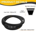 thumbnail image 2 of Uxcell C75 Drive V-Belt 75 Inch (1905mm) Inner Circumference x 22mm Width x 14mm Height, Rubber V Belt for Power Transmission, 2 of 5