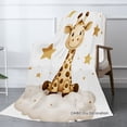 thumbnail image 2 of Joocar Cute Giraffe Flannel Blanket With Stars And Cloud Design For Winter Gift Home Sofa Bed Decoration 50x60 inch, 2 of 5