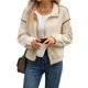thumbnail image 2 of Chaqueta Corta con Cuello Alto y Cremallera para Mujer, Abrigo Grueso y Cálido de Otoño, A . Albaricoque L, 2 of 10