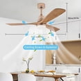 thumbnail image 3 of 48" Ceiling Fan Light LED Chandelier 3 Blades 6 Speed Timing Fan Lamp & Remote, 3 of 19