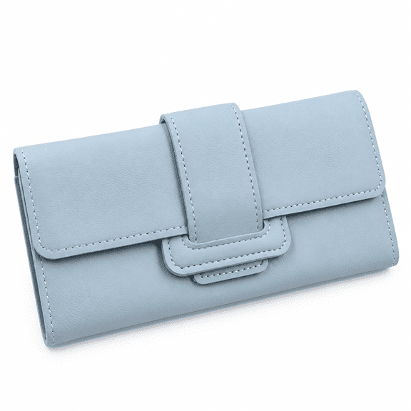 ELORIAH Leather Wallets for Women - Rfid Blocking Checkbook Wallet with Credit Card Slots