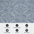 thumbnail image 6 of World Rug Gallery Transitional Floral Circles Textured Flat Weave Indoor/Outdoor Area Rug - BLUE 2'x7', 6 of 8