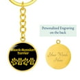 thumbnail image 5 of Black Russian Terrier Mama Circle Keychain Stainless Steel or 18k Gold Dog Mom Pendant, 5 of 12