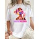 thumbnail image 1 of Camiseta elegante con estampado abstracto de corazón y niña para mujer - Cuello redondo informal, manga corta, algodón elástico, lavable a máquina - Camiseta perfecta para el verano y el tiempo libre, 1 of 6