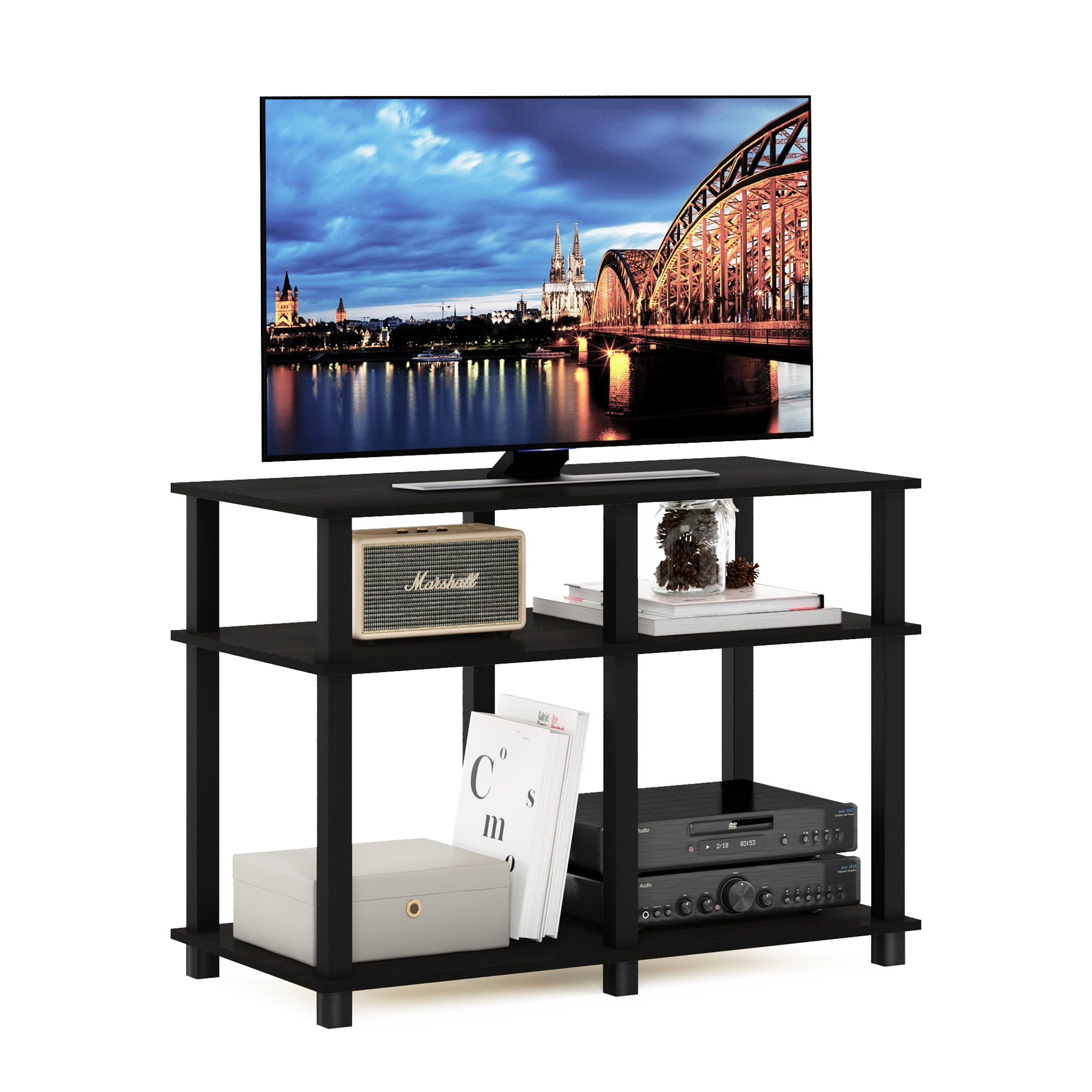 Furinno Romain TurnNTube TV Stand for TV up to 40 Inch, Espresso