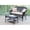 Brown, variant on Jeco  Espresso Wicker Patio Love Seat And Coffee Table Set With Brown Cushion