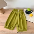 thumbnail image 4 of Kids Palazzo Capri Pants Boys Girls Cotton Baggy Loose Capris High Waist Oversized Harem Crop Trousers 10-11 Years, Green, 4 of 4