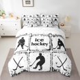 thumbnail image 2 of Ice Hockey 7 Piece Comforter Set Full Bed in a Bag,Lacrosse Winter Sports Ball Bedding Sets European Sport Hockey Player Sheet Set with Comforter,Competitive Game Room Decor, 2 of 4
