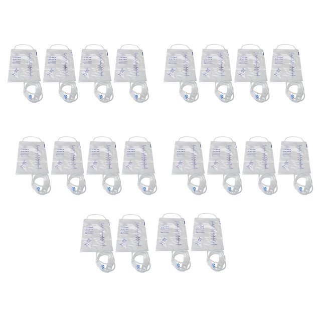 Kit de 20 bolsas de desintoxicación para enemas de 1000 ml, kit de limpieza desechable transparente