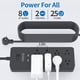 thumbnail image 3 of Cable de extensión NTONPOWER de 25 pies con protector contra sobretensiones de 8 salidas, 3 of 8