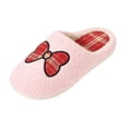 thumbnail image 3 of Domzle Women’s Plush Indoor House Slippers with Memory Foam, Warm Cozy Winter Home Shoes, Non Slip Comfy Bedroom Footwear Pink, 3 of 9