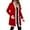 Red, variant on Women's Lightweight Color-Block Mid-Length Coat, Button-Down Jacket with Pockets, Casual Outerwear for Women, Comfortable Light Jacket for Spring and Fall, Modern Two-Tone Design Coat Black L
