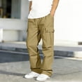 thumbnail image 6 of DJDLJWCJ Teen Boys Cargo Pants 14-16 Straight Leg Elastic Waist Baggy Pants Lightweight Breathable Boys Work Pants Khaki Size 9, 6 of 8