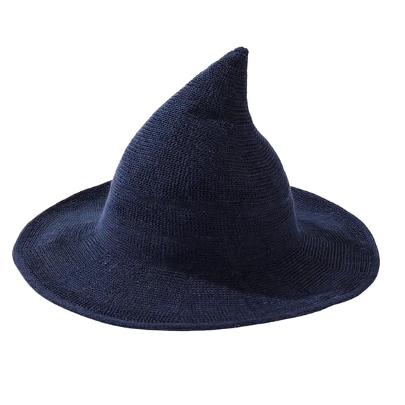 Voska Witch Hat, Halloween Wizard Hat for Cosplay Party, Costume Accessory for Adults Navy One Size