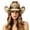 Z7-Beige, variant on Classic Western Cowboy Hat for Men and Women, Shapeable Big Wide Brim Cowgirl Hat with Embroidery Halloween Accessory